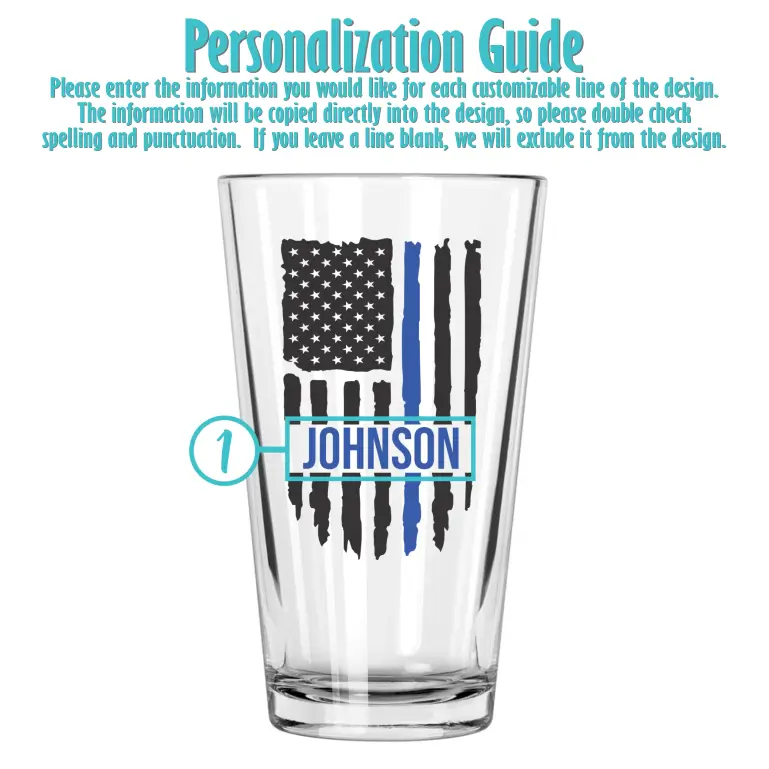Thin Line Flag | 16oz Pint Glass